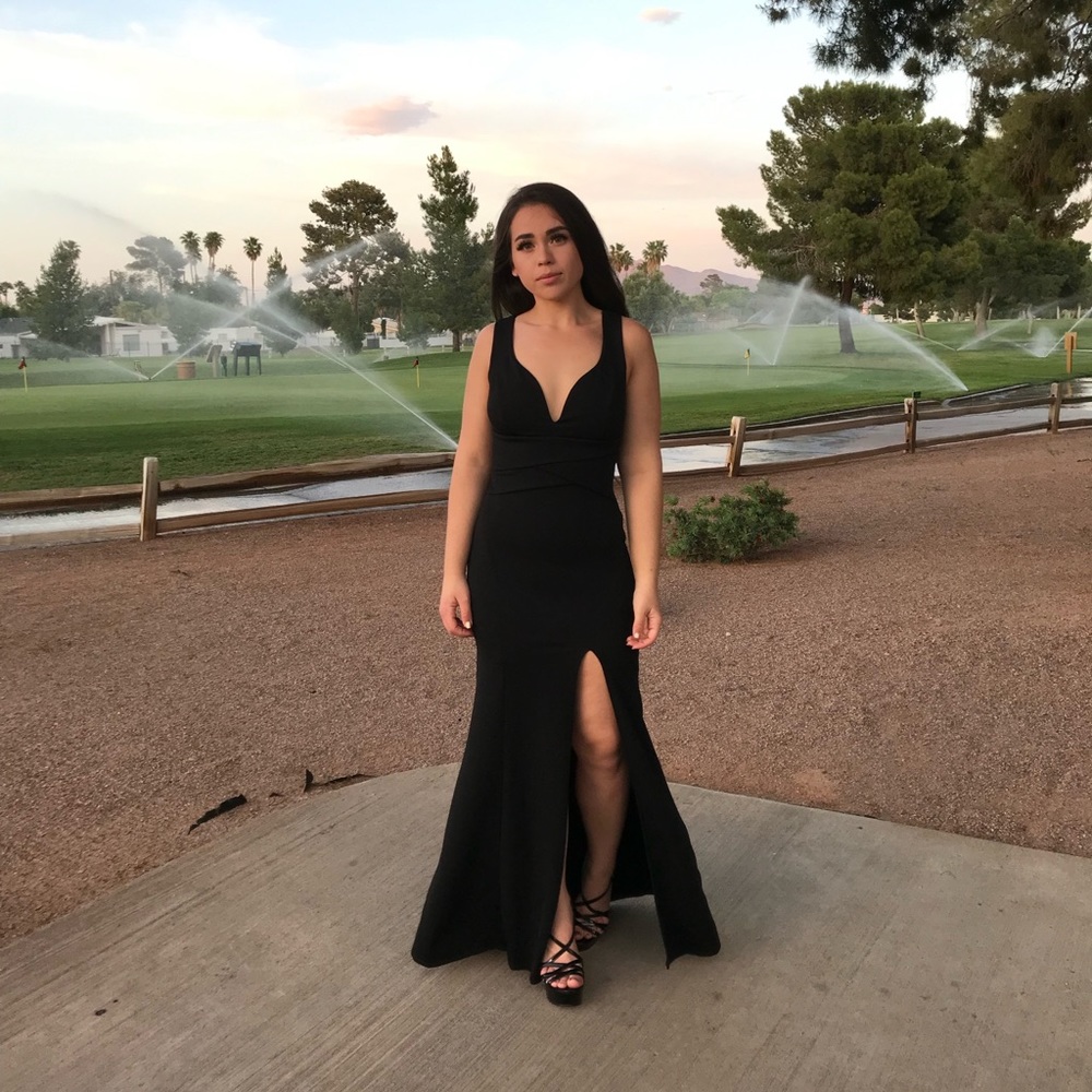 Black Maxi Dress with Slit